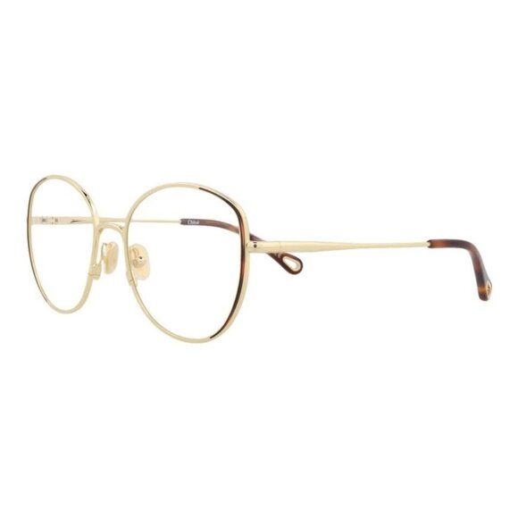 Chloé Womens Round/Oval Gold Gold Transparent Fashion Designer Eyewear - Picture 1 of 4